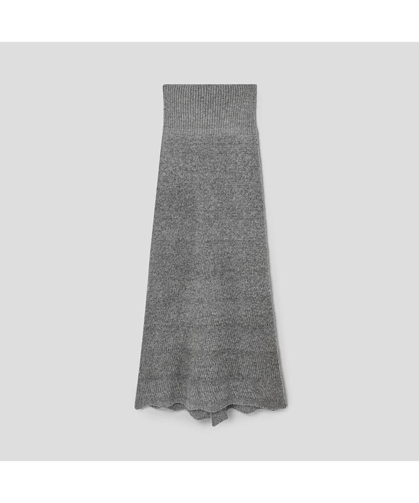 Anggae Alpaca Blend Long Knit Skirt Gray