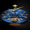 OUPINKE Automatic Watch Business Mechanical Watch Skeleton Waterproof Calendar Automatic Manual Winding Hollow Dial Blue Men's - - - - -