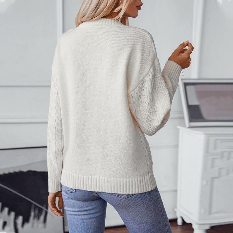 Autumn Winter Vintage Loose Knitwear Cardigan Long Sleeve Solid Color O Neck Sweater Top