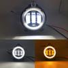 Pair 3.5inch Round Led Fog Lights Driving Light with White Amber Halo Lada Priora for Gazelle Russia Cars Fog Lamp