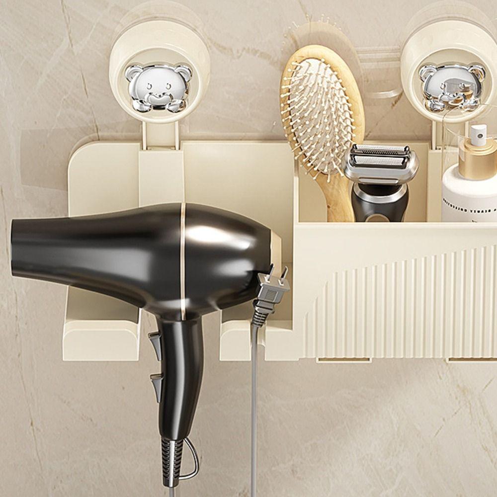 Wall Mounted Hair Dryer Storage Rack Plastic Hair Dryer Bracket Hairdryer Organizer  Bathroom