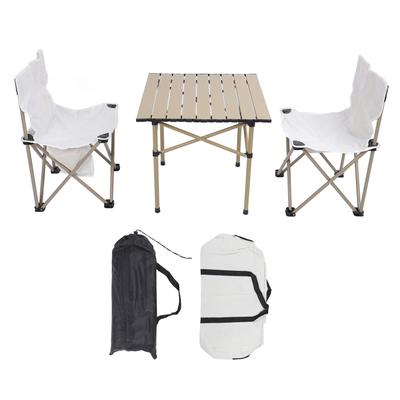 Camping Table Chairs Set High Load Bearing Portable Folding Aluminum Alloy Camping Square Table Chairs with Storage