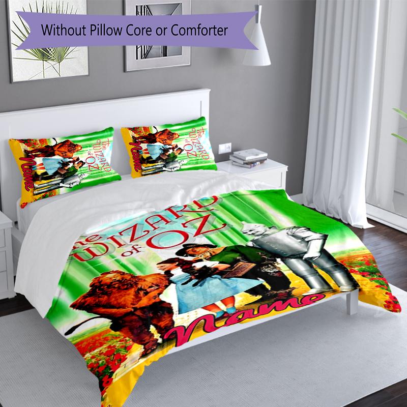3pcs Custom Name The Wizard of Oz Bedding Set,Includes 1 Duvet Cover and 2 Pillowcases,All-season Bedroom Decor