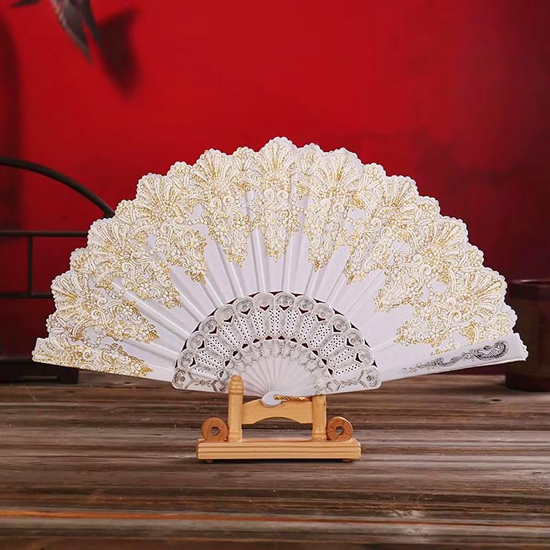 1PC Classica Gift Plastic Dance Performance Folding Colorful New Chinese Style Ancient Style Fan Elegant Carved Photography
