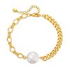 Irregular Natural Shell Pearl Bracelet Pearl Pendant Splicing Chain Women Fashion Jewelry