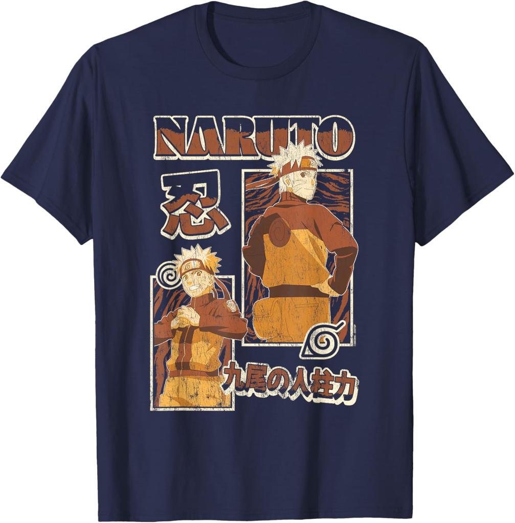 Naruto Shippuden Uzumaki Shinobi Collage With Kanji Anime Fashion Casual Funny Tshirt S6xl Summer