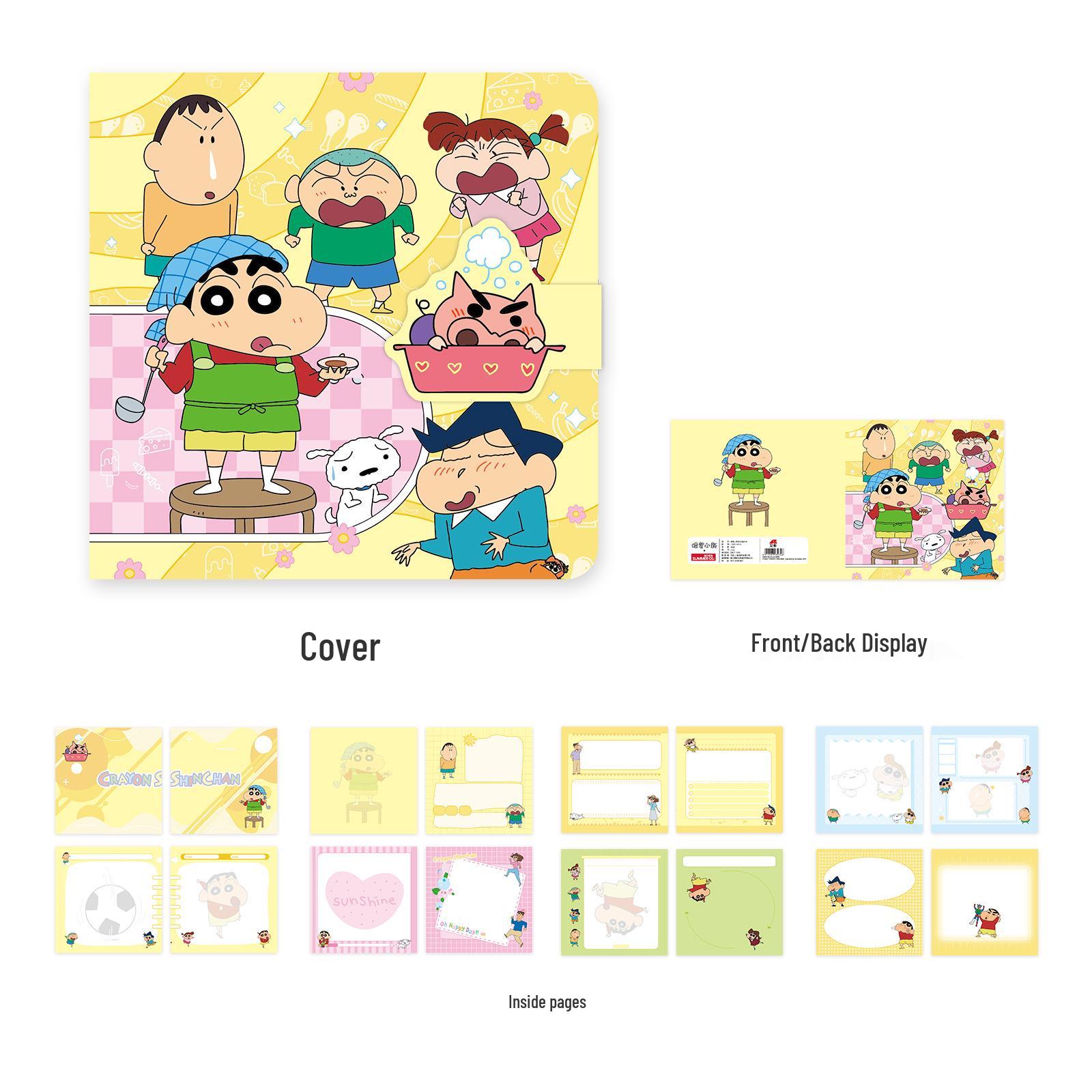 

Crayon Shin-chan Magnetic Buckle Notebook: Cute PU Leather Student Planner Diary