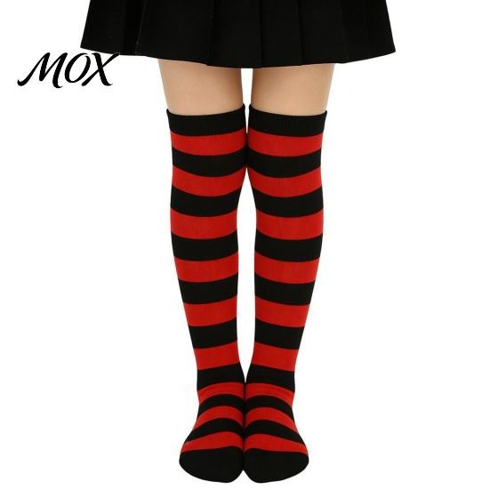 Comic-Ausstellung Outfit Accessoires Gestreifte Oberschenkelhohe Socken für Damen Mädchen, Über dem Knie Strümpfe, Mode Festlich Winter Strumpfwaren Weich Dehnbar