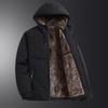 Men's Thick Hooded Plush Cotton Winter Coat - Large, Loose Fit, and Fashionable.