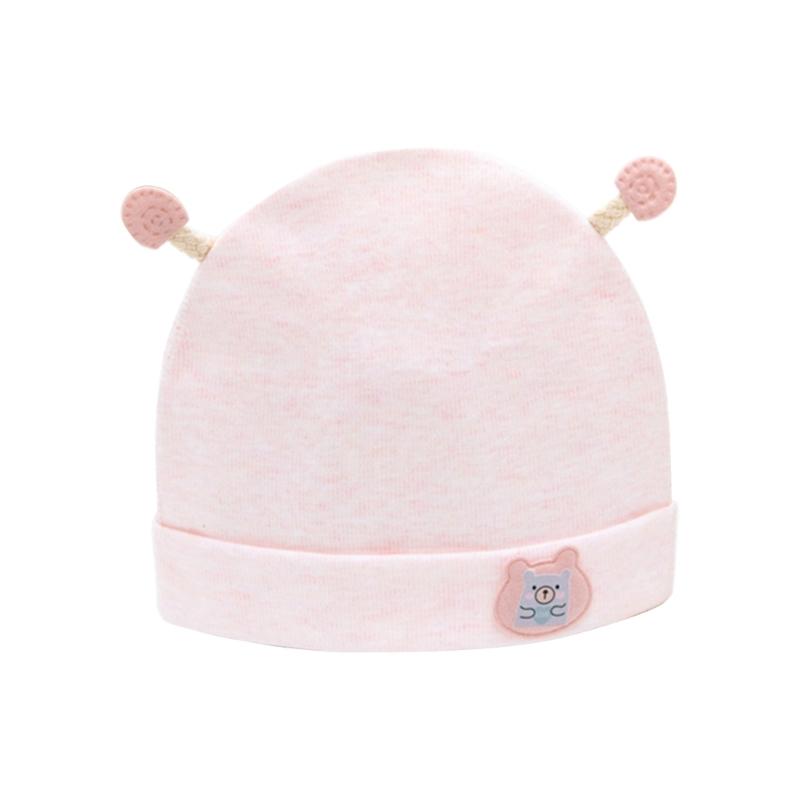 

Stylish Infant Bonnet 0-3 Months Boys Girls Thin Hat Soft & Breathable Baby Hat Newborn Fetal Caps for Indoor Outdoor рожевий