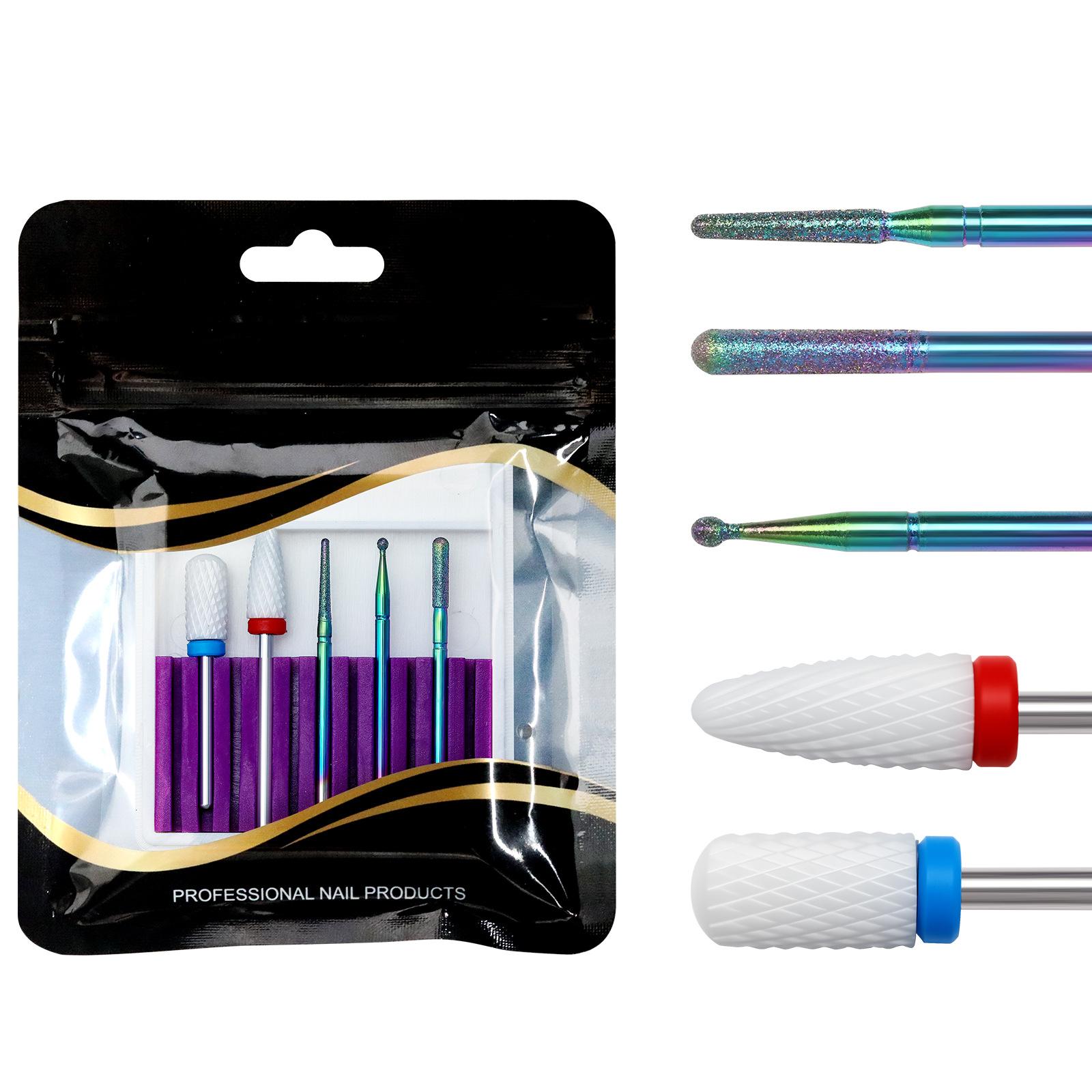 Alloy Tungsten Steel Nail Drill Bits Kits To Remove Cuticle Nail Art Grinding Head Tool Ceramic Nail Polishing Tool