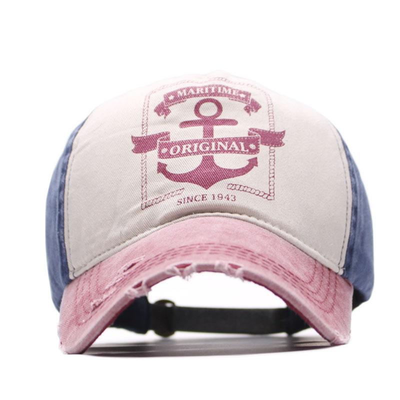 European and American fashion anchor retro and old washed baseball cap, sunshade cap, men's and women's hats, alphabet hat