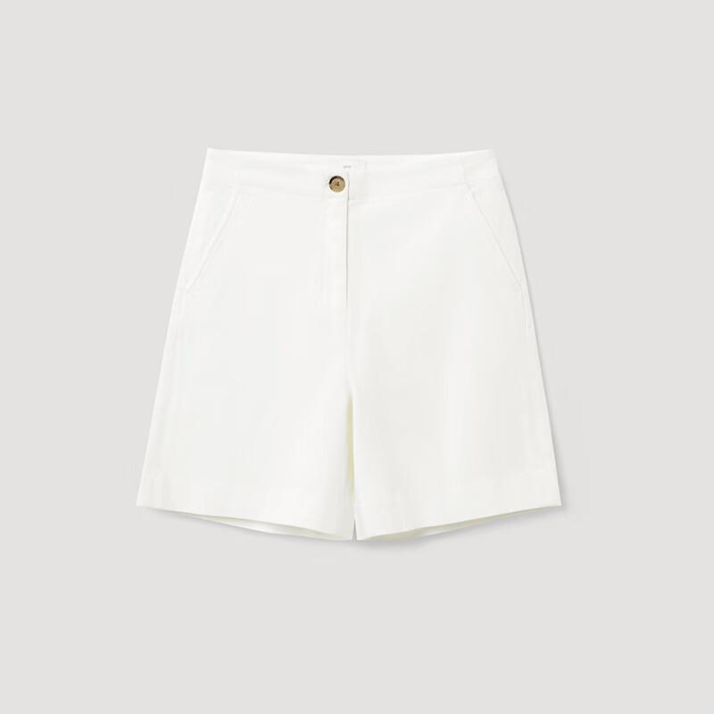 OVVOVV Women's White Casual Denim Shorts