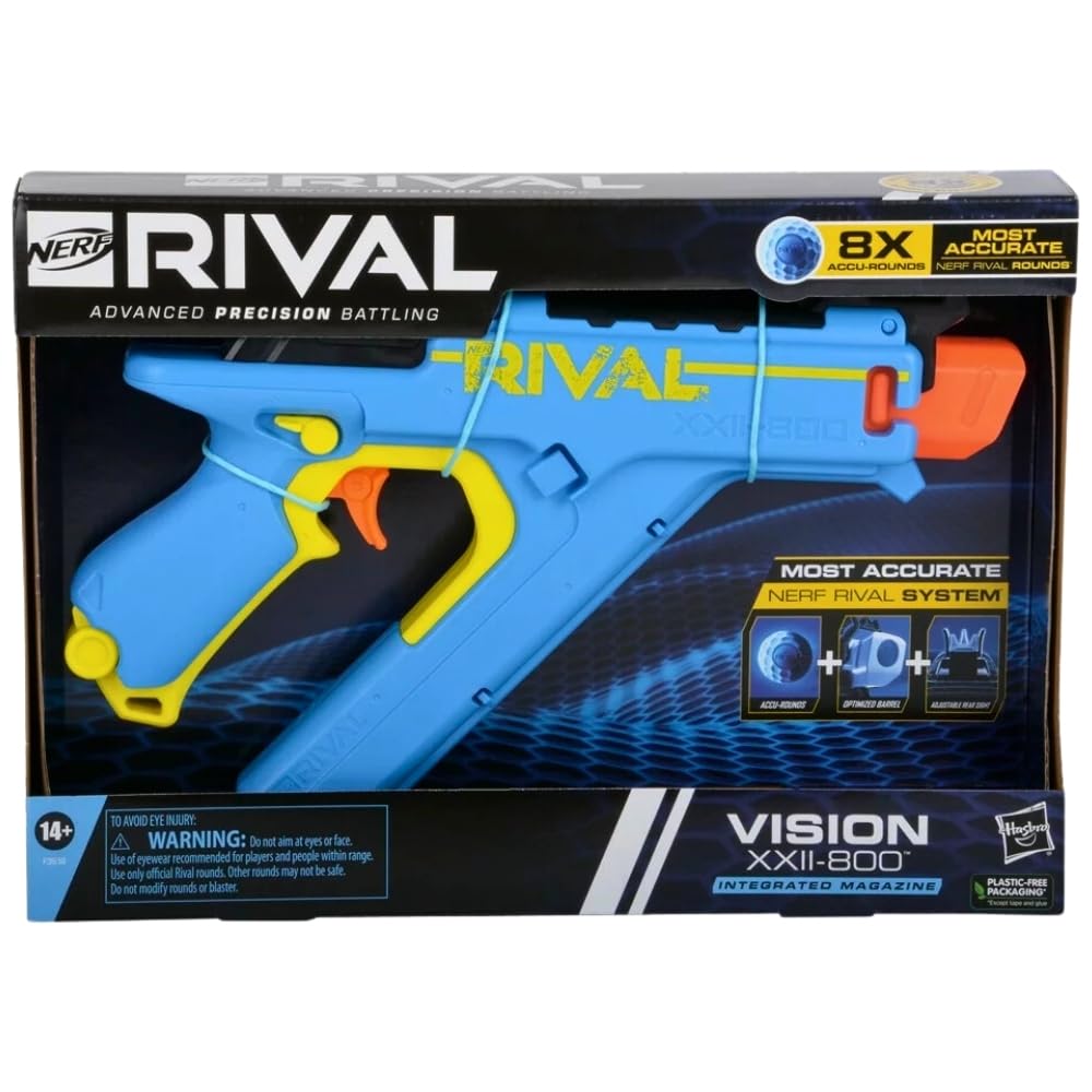 NERF Rival Vision XXII-800 Blaster, the Most Accurate Rival System, with Adjustable Sights and an Integrated 8 Rival Accurate Rounds