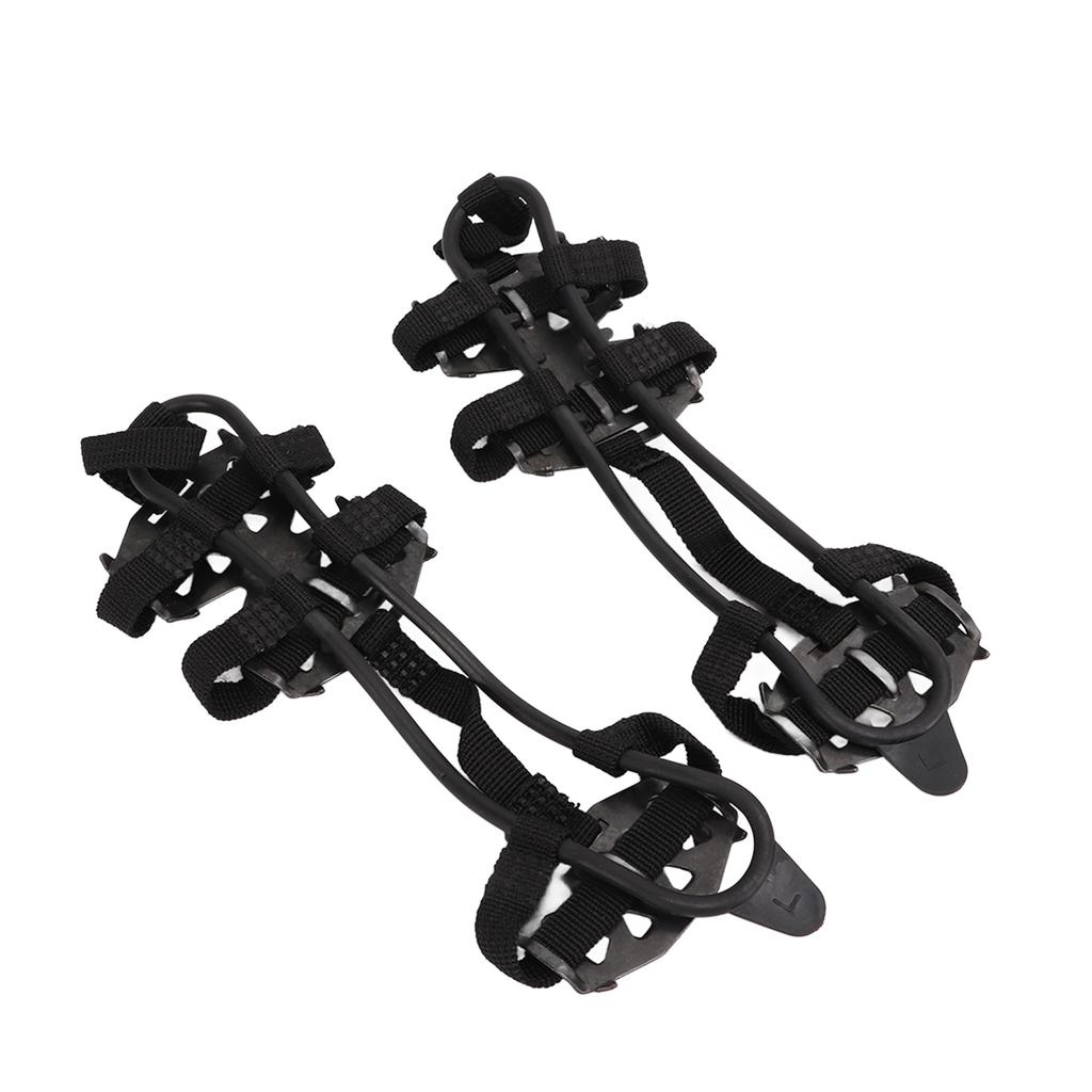 1 Pair 24 Teeth Climbing Crampons Stainless Steel Antiskid Outdoor Snow Ice Shoe CoversBlack L
