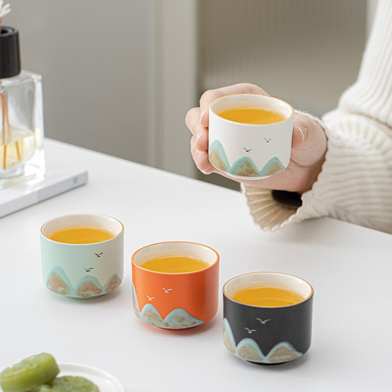 Hand painted thousand miles of Jiangshan ceramic teacup master cup merchandise kung fu tea set tea cup gift box set