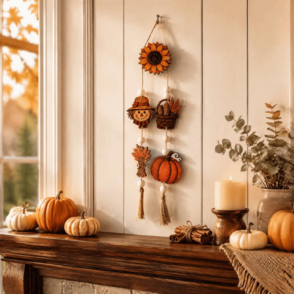 Corn Basket Fall Harvest Wooden Wall Hanging 2D Flat Print Autumn Decor Plaque  Farmhouse Home