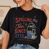 Spilling Tea Since 1773 Shirt, Retro Patriotic Graphic Tee, American History T-Shirt