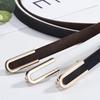 Women's Belt Fashion U-shaped Snap Button Thin Belt Versatile In All Seasons and Simple Youth Belt Paired with Jeans Women Belt