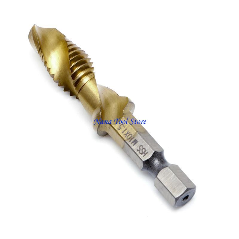 31GJ 1PC Shank M3-M10 for Titanium Plated HSS Hand Screw Thread Metric Tap Drill for M6 золотой