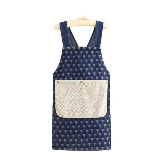 Yousheng Baking Apron Cross-Back Japanese Style Cotton Kitchen Apron with Two Pockets Adjustable Straps Cooking Gardening Apron