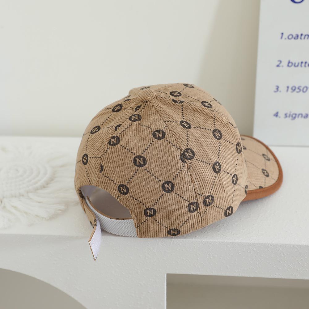Children's Autumn/Winter Corduroy Fisherman Hat - Korean Style, Graffiti Design, Fashionable Baseball Cap.