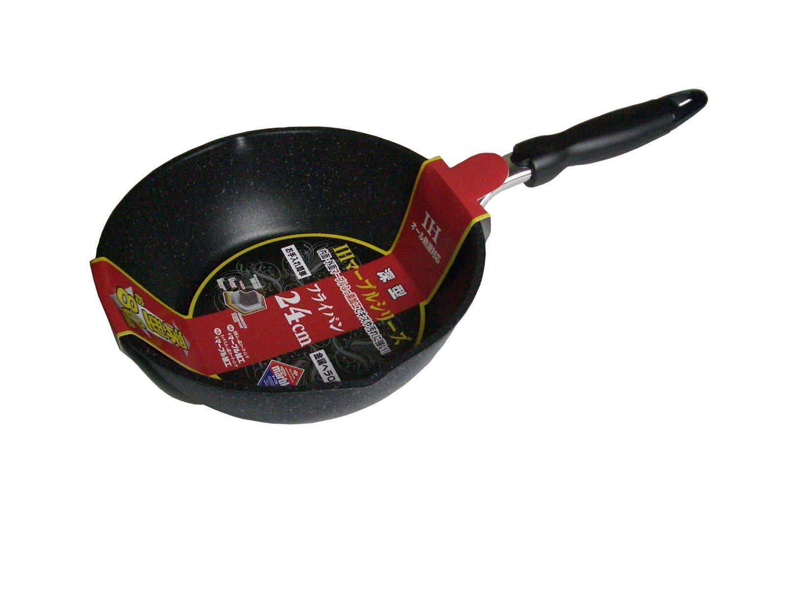 

Maekawa Metal IH Marble Deep Frying Pan 24cm Depth 80mm approx. чёрный