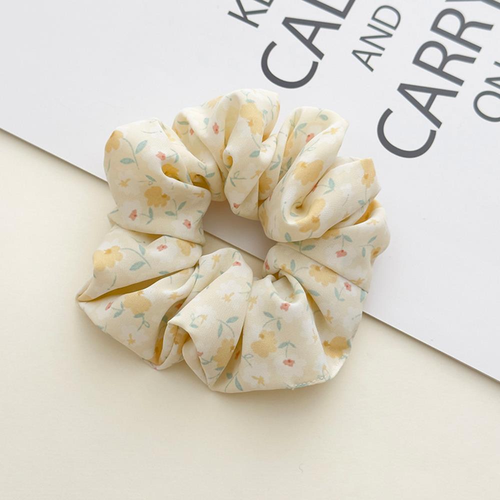 Chiffon Flower Elastic Hairbands Floral Printed Scrunchies for Hair Women Hair Accessories Ponytail Holder Hair Ties Rubber Band