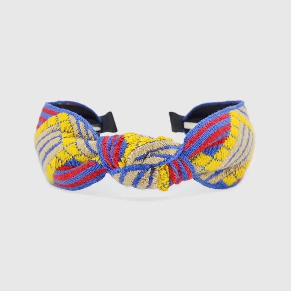 Lara Plaid Knot Hairband Blue LALAH203B 3306177