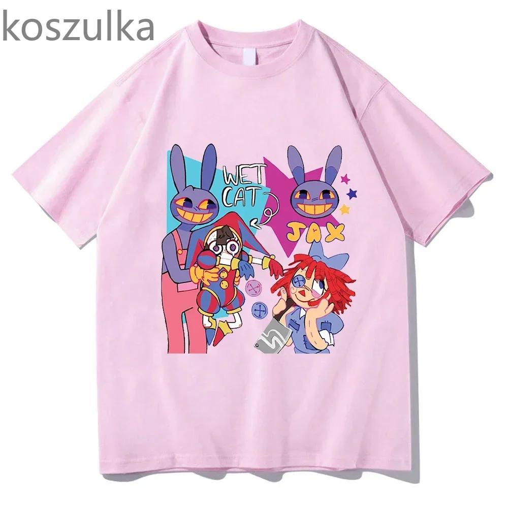 The Amazing Digital Circus Merch T-Shirt Unisex Short Sleeved T Shirt Casual Tee Cotton Y2k Hip Hop Top Tees Vintage Streetwear