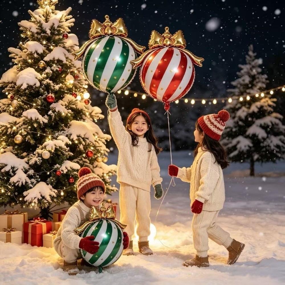 Matte Finish Christmas Bowknot Balloon Gold Bow Holiday Party Ornament Christmas Decoration