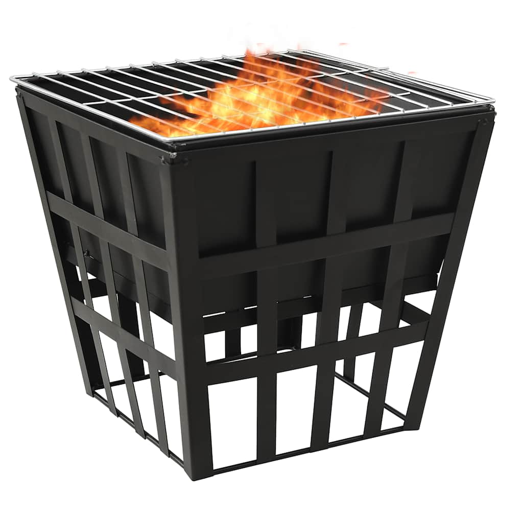 2 in 1 Fire Pit and Grill 34 x 34 x 48 cm Steel