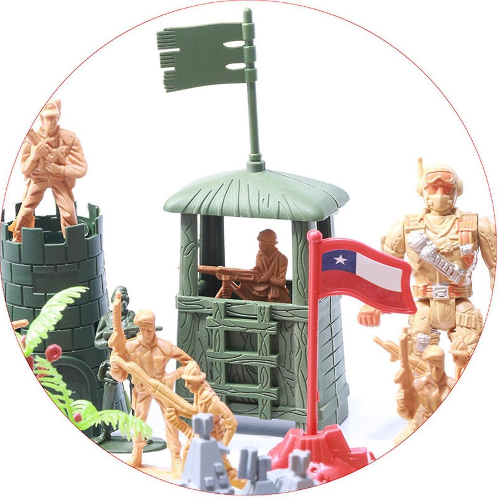 219 Pieces Army Men Soldier Set Toy Model Kids with Tanks Planes Battlefield