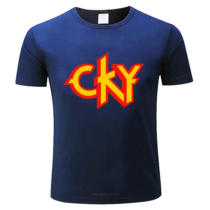 Mens Short Sleeve T Shirt CKY Classic Logo T-Shirt Jackass Bam Margera Branon DiCamillo Ryan Dunn Fashion Tee-shirt Male Summer