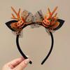 Black Headdress Halloween Headband Plush Cosplay Headband Spider Web Headband  Hair Accessories