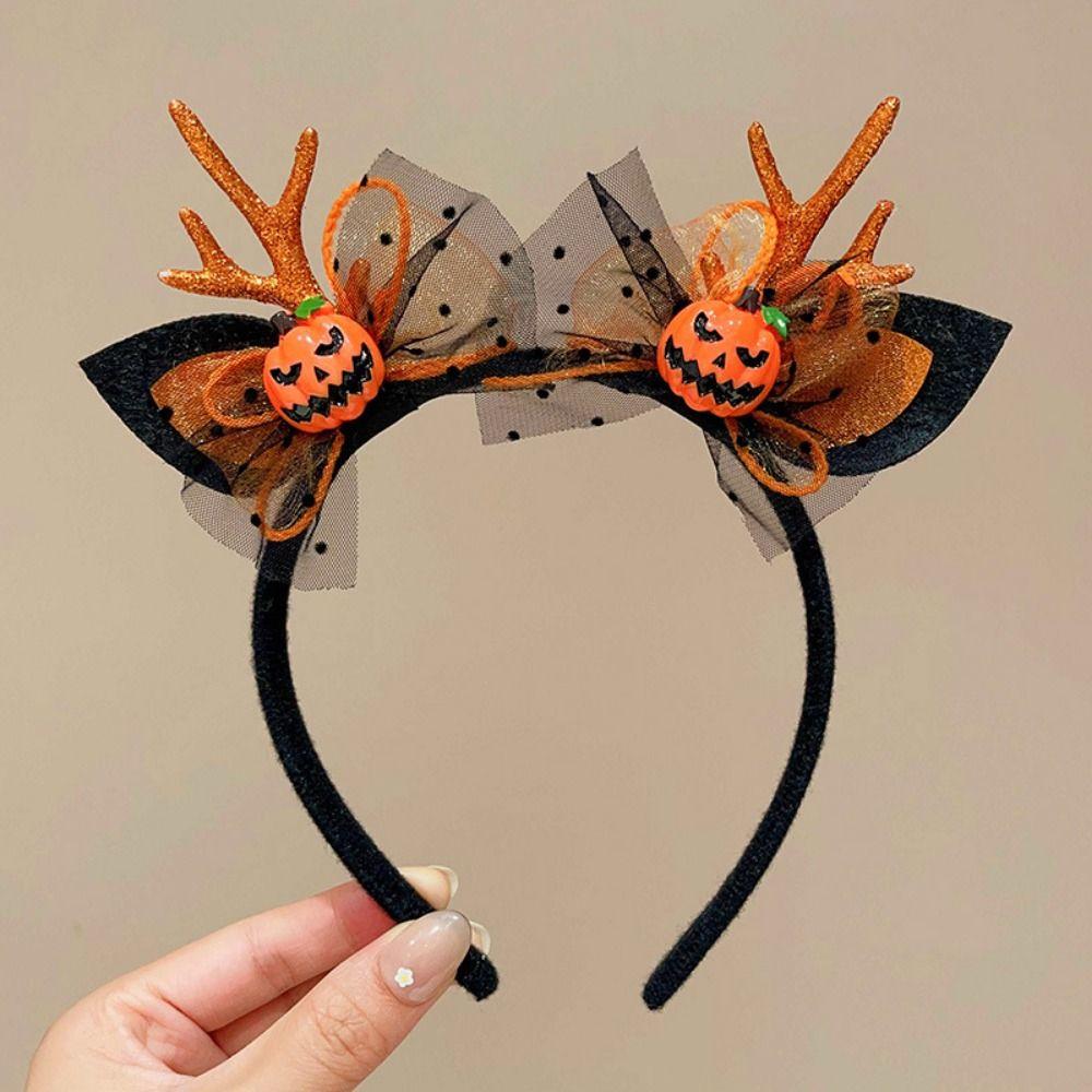 Black Headdress Halloween Headband Plush Cosplay Headband Spider Web Headband Hair Accessories