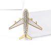 Stylish Rhinestone Aircraft Brooches for Women Enamel Transportation Pins Event Funny Luxury Gifts New Year Friends Decoration