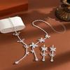 French-Style Earrings and Necklace Set Zirconia Butterfly Tassel Jewelry Sets  Balls
