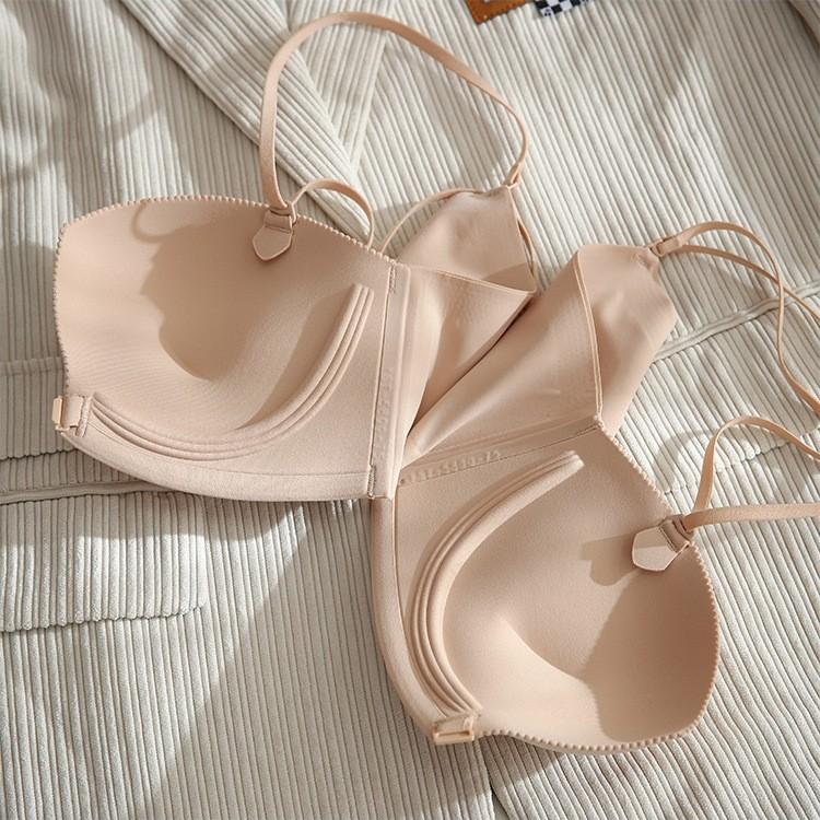 Light front buckle, beautiful back, four-corner cup underwear, women's seamless small breasts gather, close the secondary breasts, support the bra