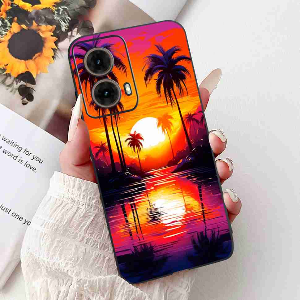 For Motorola Moto G85 5G 6.67" Case Sweet Love Flower Soft Silicone TPU Cover For Moto G85 G 85 XT2427-3 Shockproof Shell Bumper