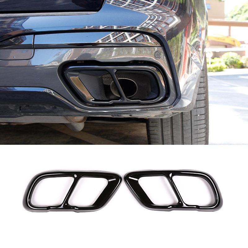Stainless Steel Tail Muffler Exhaust Pipe Output Cover Trim For BMW M Sport X5 G05 X6 G06 X7 G07 - Car Accessories