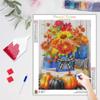 Full Round Diamond Painting Flower And Pumpkin Halloween Handmade 5d Diamond Kits Embroidery Cross Stitch For Adults 30x40cm/12x16inch