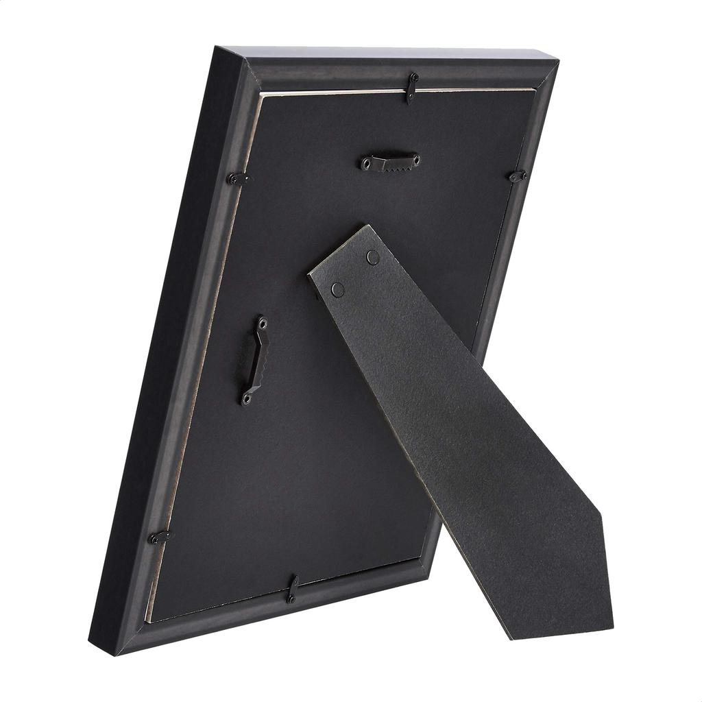 Amazon Basics Photo Frames, Black Rectangular, Compatible with 6-Cut Sizes, Set of 2, 20cm X 25cm & 13cm X 18cm
