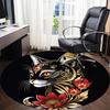 1pc Cat Flowers Office Round Area Rug, Indoor Mat Suitable ForOffice, Under Office Chairs Bedroom Living Room Home Decor, Room Deco 011