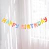 Cartoon Smiley Face Candle and Letter Banner for Children's Birthday Party Decoration