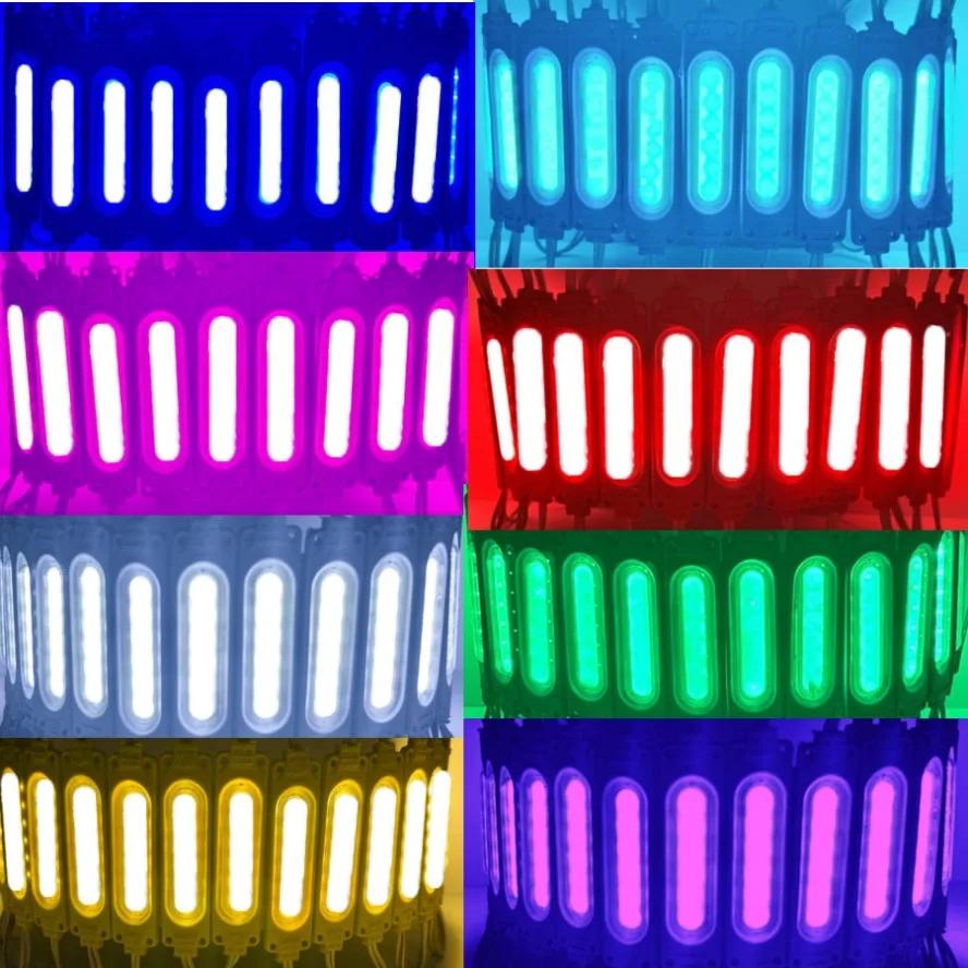 10PCS/lot 12V Multicolour Led Modules COB Light Backlight Shop Banner Waterproof IP65 Christmas Decorations Warm White