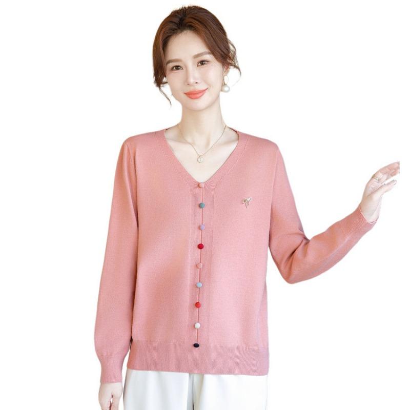 New sweater middle-aged spring and autumn knitted sweater mother base clothes middle-aged women's autumn clothes