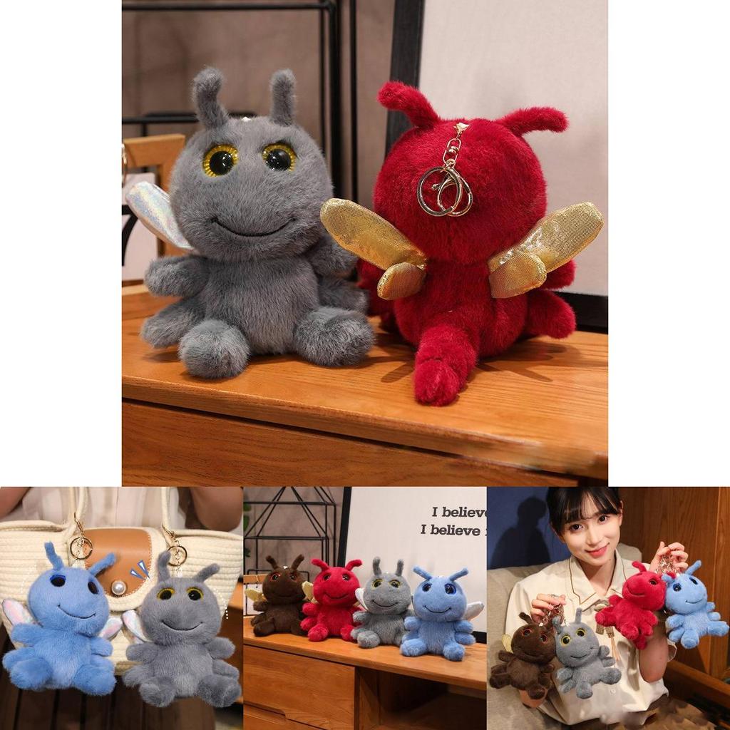 Entzückender Plüsch Libellen Schlüsselanhänger Weiches Spielzeug Niedliches Stofftier Buddy für Geschenke