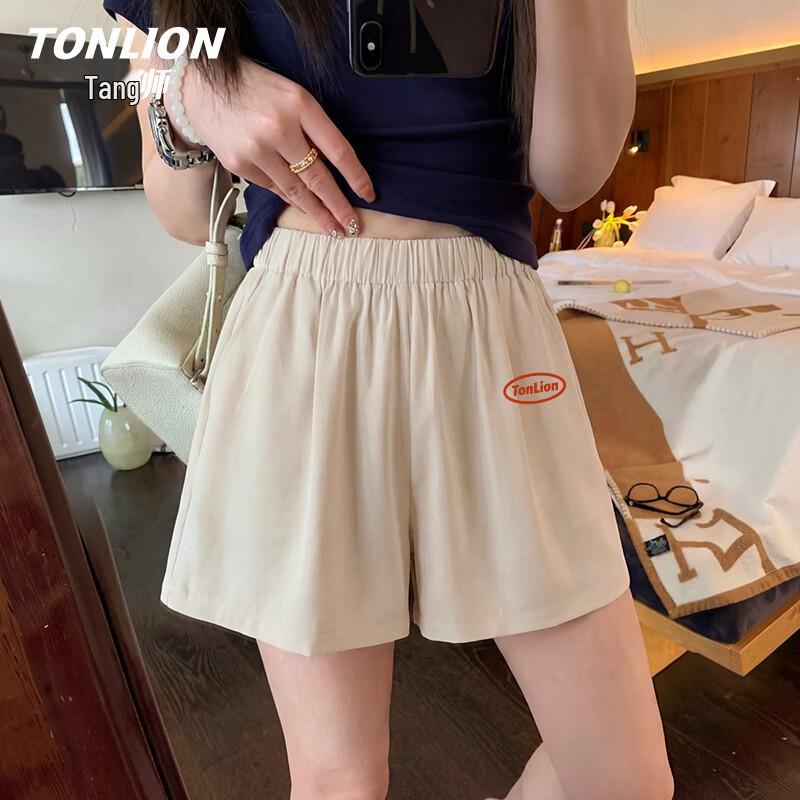 TonLion Women s High-Waisted Twill Cotton Shorts XL