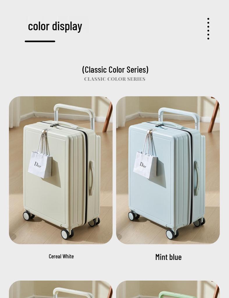 20-Inch Lightweight Carry-On Suitcase with Wide Handle & Silent Wheels, Combination Lock, Unisex Travel Companion